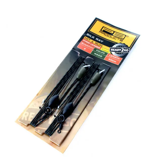 PB Products R2G SR Hit & Run Weighted Chod Leader 1g 90 Weed-Leader & Leadcore-JJ-Fishing