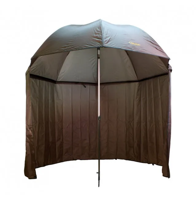 Delphin Green Brolly with side wall fishing screen-Umbrellas & Tents-JJ-Fishing