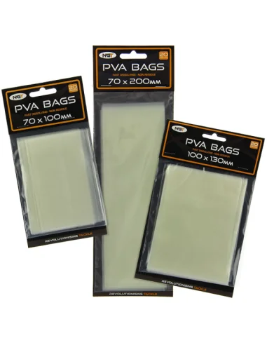 NGT 20x PVA Bags schnell Wasserlöslich 70x200mm-PVA-JJ-Fishing