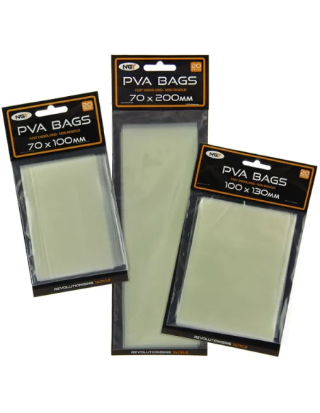 NGT 20x PVA Bags schnell Wasserlöslich 70x200mm-PVA-JJ-Fishing