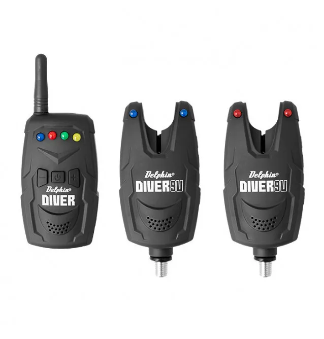 Delphin Diver Radio Bite Alarm Set 2+1 Bite Alarm with Transport Case-Bite Alarms & Bobbins-JJ-Fishing