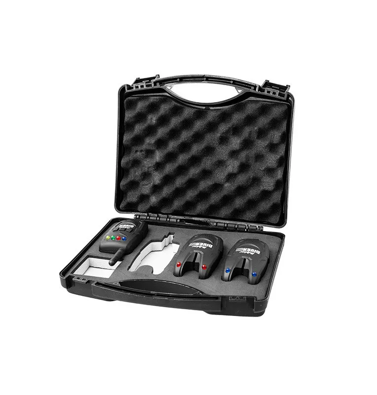 Delphin Diver Funkbissanzeiger Set 2+1 Bissanzeiger mit Transportkoffer-Bissanzeiger & Bobbins-JJ-Fishing