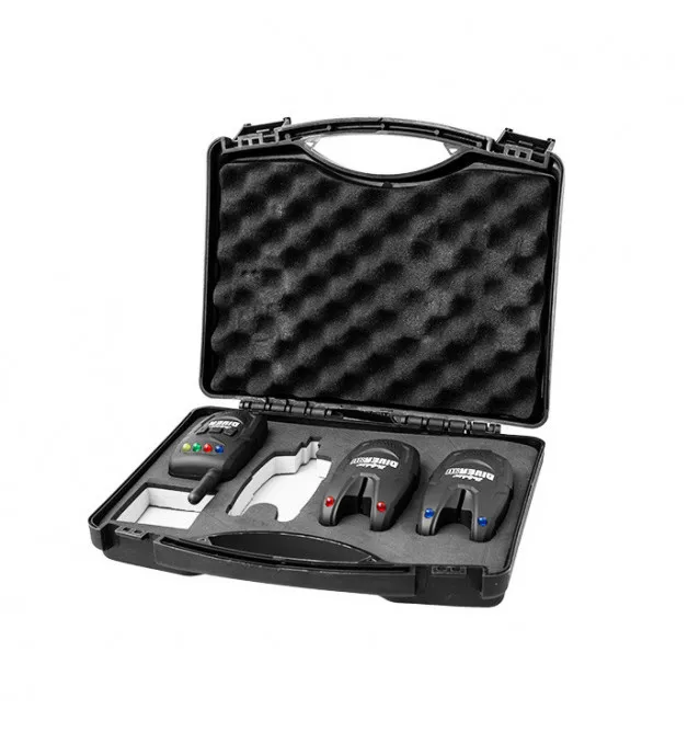 Delphin Diver Funkbissanzeiger Set 2+1 Bissanzeiger mit Transportkoffer-Bissanzeiger & Bobbins-JJ-Fishing