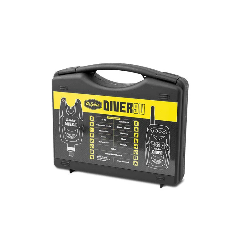 Delphin Diver Radio Bite Alarm Set 2+1 Bite Alarm with Transport Case-Bite Alarms & Bobbins-JJ-Fishing