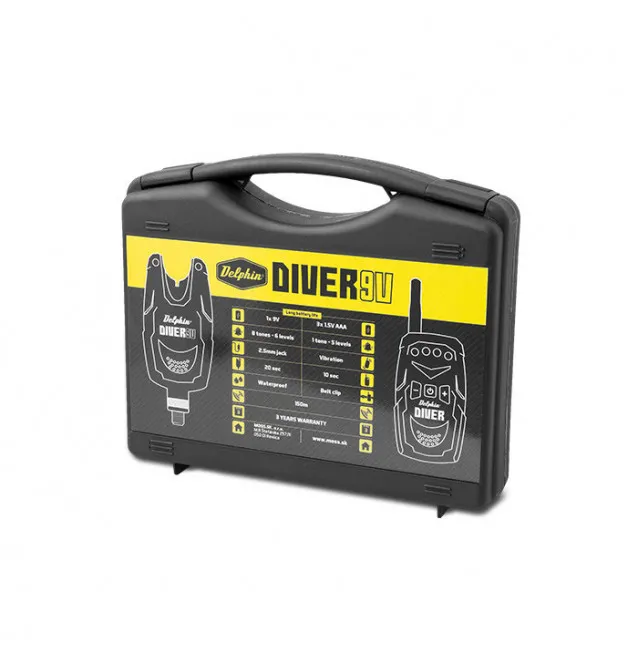 Delphin Diver Radio Bite Alarm Set 2+1 Bite Alarm with Transport Case-Bite Alarms & Bobbins-JJ-Fishing