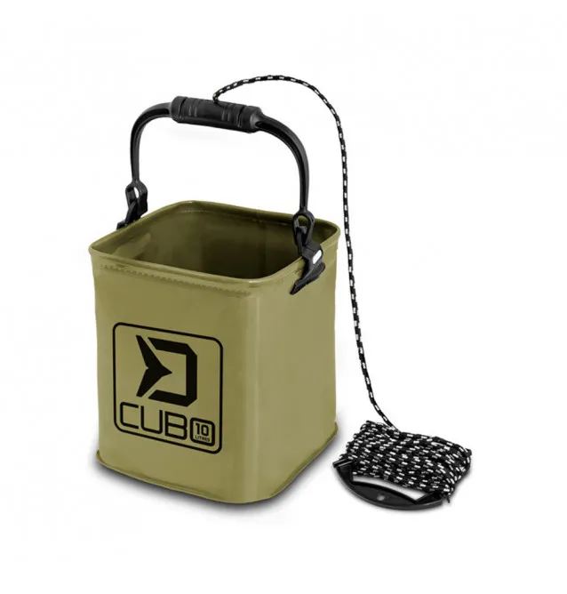 Delphin Falteimer Cubo 5L mit Schnur Folding Bucket-Zubehörtaschen-JJ-Fishing