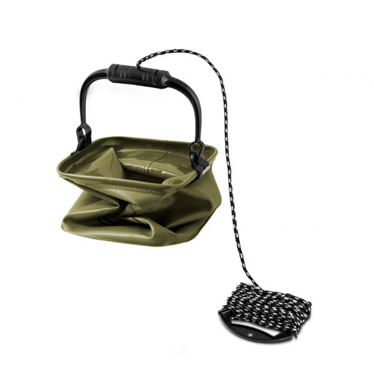 Delphin Falteimer Cubo 5L mit Schnur Folding Bucket-Zubehörtaschen-JJ-Fishing