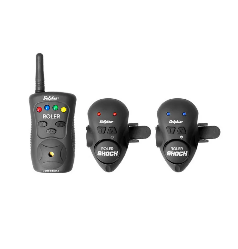 Delphin Roler Shock 2+1 Wels-Bissanzeiger Set Catfish Bitealarm-Bissanzeiger & Bobbins-JJ-Fishing