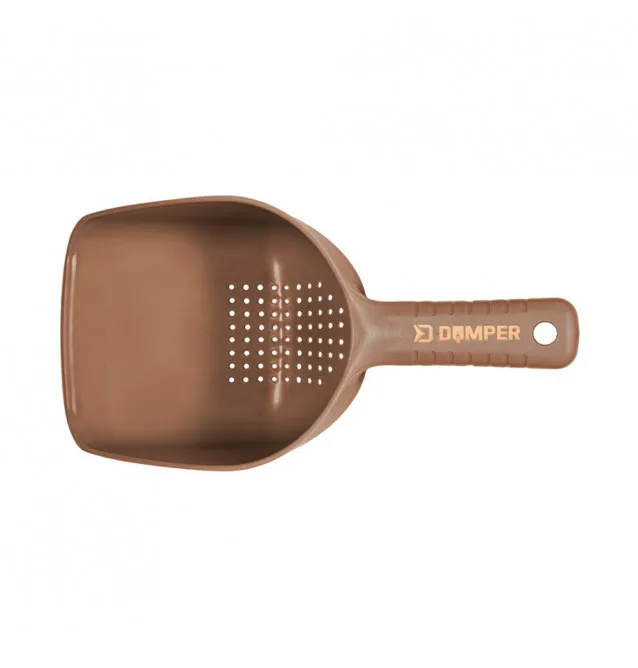 Delphin Dumper Feeding Shovel Braun Feeding Shovel perforated-Boilie throwing pipes & feed extractors-JJ-Fishing