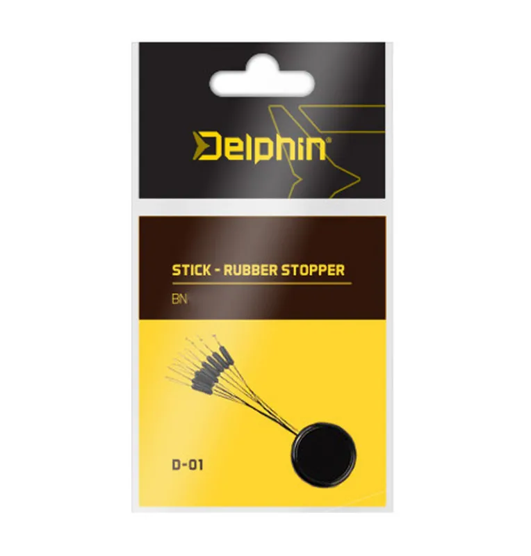Delphin Black Rubber Stopper Medium Schnurstopper-Endtackle-JJ-Fishing