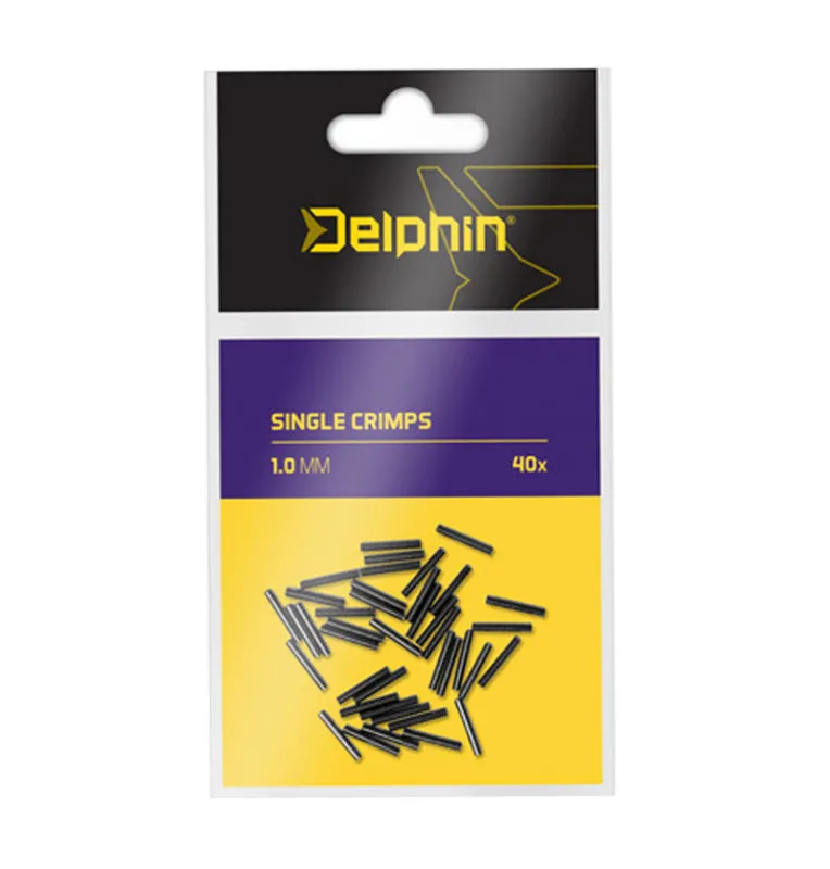 Delphin Single Crimps 40 Stück 1,0mm Quetschhülsen für Vorfächer-Vorfachmaterial & Montage-Zubehör-JJ-Fishing