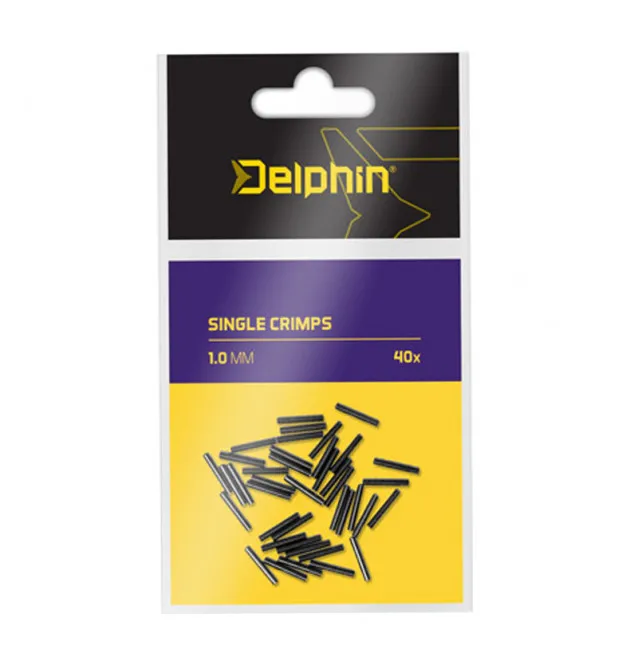 Delphin Single Crimps 40 Stück 1,0mm Quetschhülsen für Vorfächer-Vorfachmaterial & Montage-Zubehör-JJ-Fishing