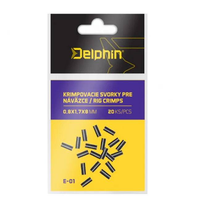 Delphin Rig Crimps 20pcs 0.8x1.7x8mm Pinch Sleeves-Leader material & mounting accessories-JJ-Fishing