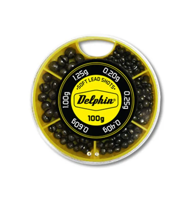 Delphin Klemmblei Sortiment Soft 0,20-1,25g Lead Shots (Gelbe Box) Posenangeln-Blei-JJ-Fishing