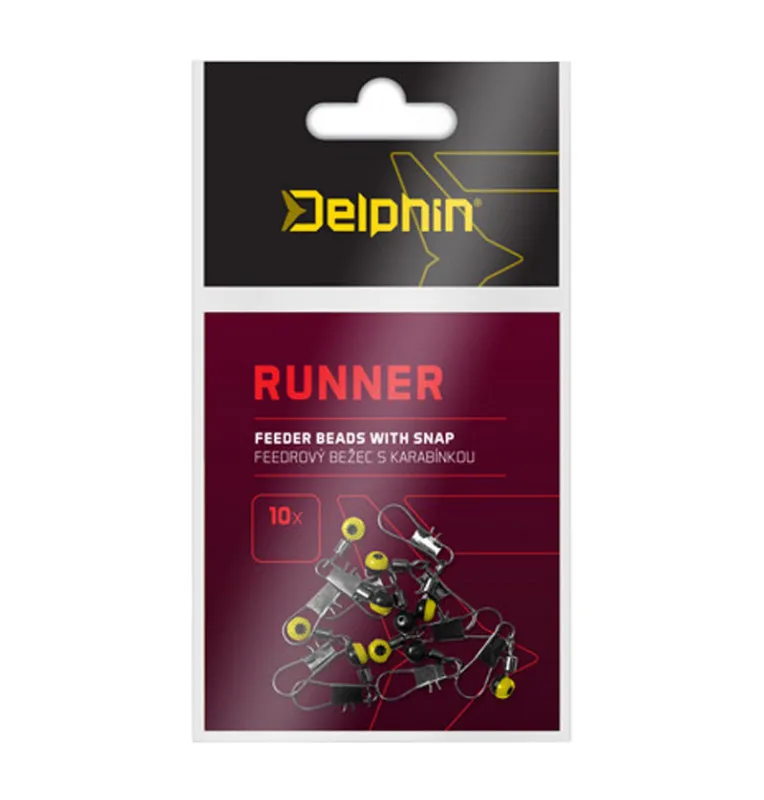 Delphin Feeder Runner mit Karabiner 10 Stück Medium Feederangeln-Vorfachmaterial & Montage-Zubehör-JJ-Fishing
