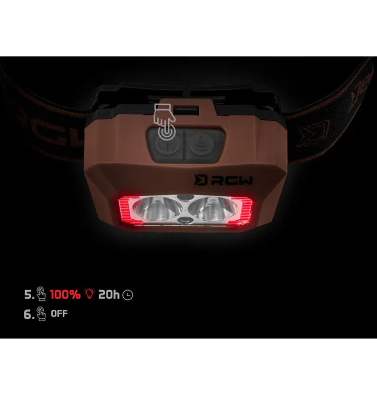 Delphin RGW PRO Head Lamp 200lm Bewegungssensor Rot/Grün/Weiß Kopflampe-Kopflampen-JJ-Fishing