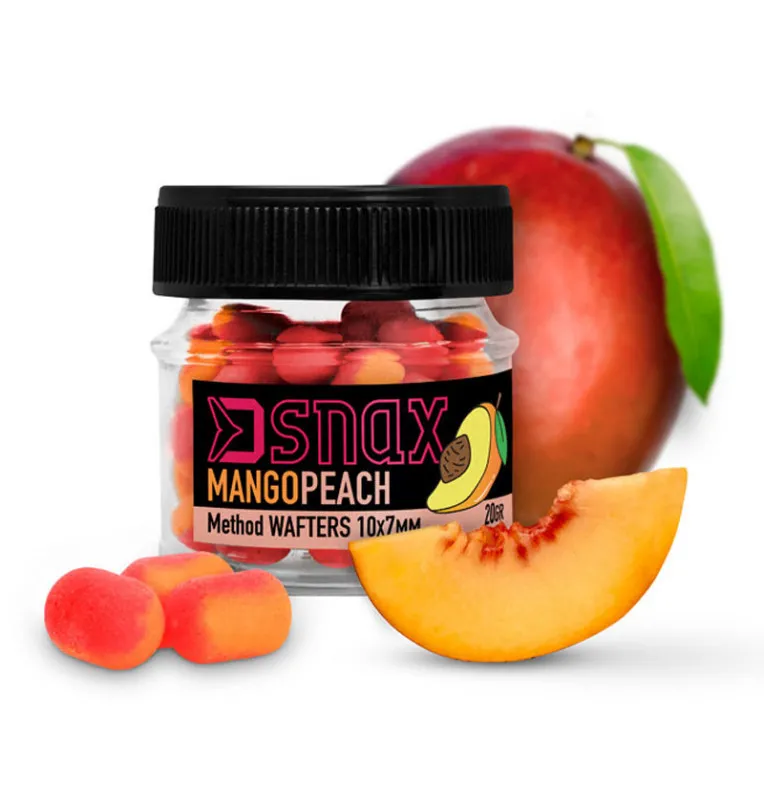 Delphin D Snax WAFT Mango Peach 10x7mm 20g-Wafters-JJ-Fishing
