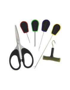 NGT Soft Grip Baiting Tool Set 6-teilig, Boilienadeln Angelscheere Knot Puller Carpfishing End Tackle-Werkzeuge-JJ-Fishing