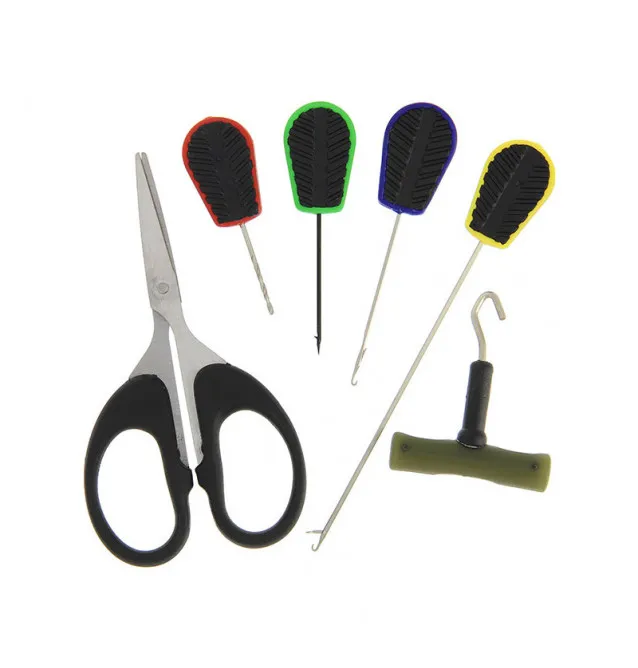 NGT Soft Grip Baiting Tool Set 6-teilig, Boilienadeln Angelscheere Knot Puller Carpfishing End Tackle-Werkzeuge-JJ-Fishing