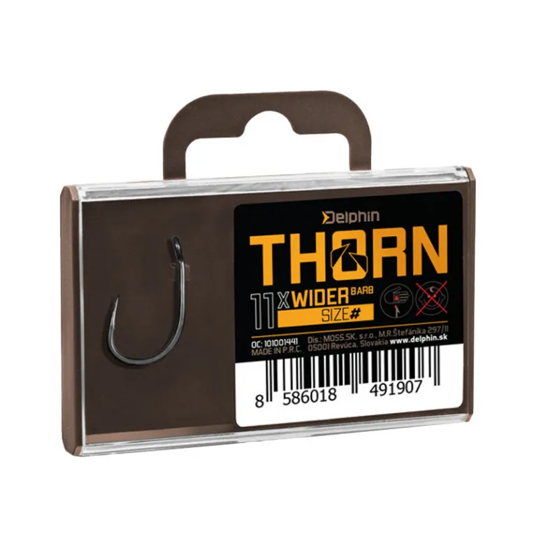 Delphin Thorn Wide Gape Hooks 11 Stück Größe 8 Barbed Angelhaken extra scharf mit Transportbox-Hook & Co-JJ-Fishing
