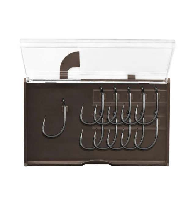 Delphin Thorn Wide Gape Hooks 11 pieces size 8 barbed fish hooks extra sharp with transport box-Hook & Co-JJ-Fishing