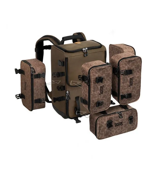 Delphin Blokz Backpack 30L + 15L Attachment Bags Camo Backpack-Fishing bags-JJ-Fishing