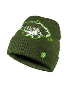 Delphin Carper Winterhaube Mütze mit Karpfenmotiv Grün extra Warm-Kappen & Hauben-JJ-Fishing