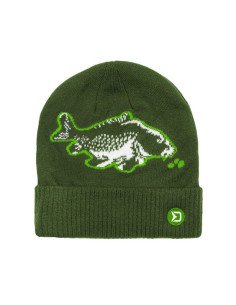 Delphin Carper Winterhaube Mütze mit Karpfenmotiv Grün extra Warm-Kappen & Hauben-JJ-Fishing 2