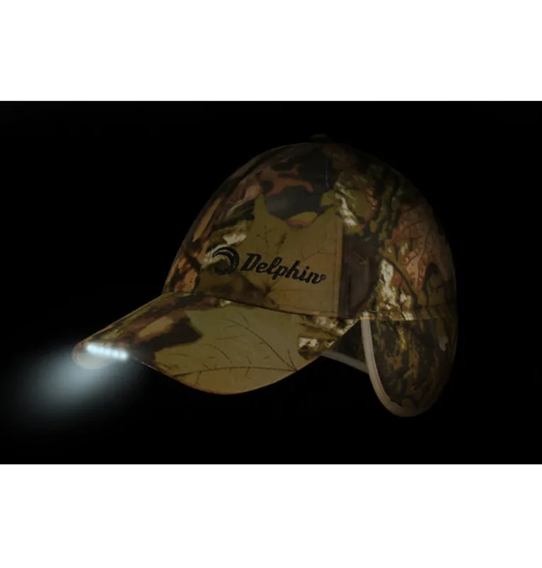 Delphin Wintermütze mit LED Camo Cap extra Warm mit Ohrschutz-Kappen & Hauben-JJ-Fishing