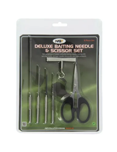 NGT 6 Needle Stainless Steel Baiting Tool Set Boilienadel Set Edelstahl Karpfenangeln-Werkzeuge-JJ-Fishing