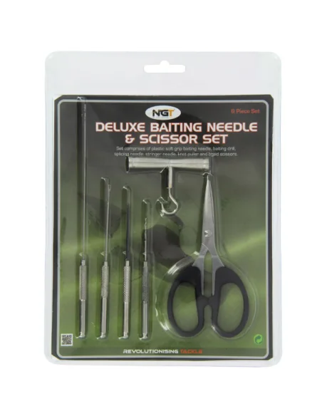 NGT 6 Needle Stainless Steel Baiting Tool Set Boilienadel Set Edelstahl Karpfenangeln-Werkzeuge-JJ-Fishing