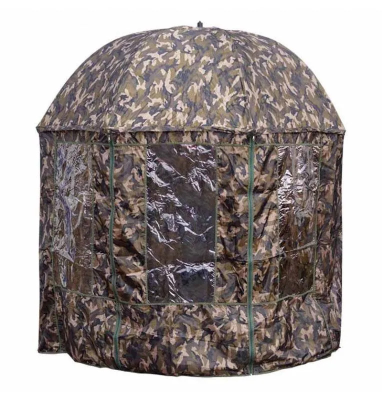 York Camo Schirm mit Seitenwänden 3 Fenster komplett verschließbar Camoflage Brolly-Schirme & Zelte-JJ-Fishing