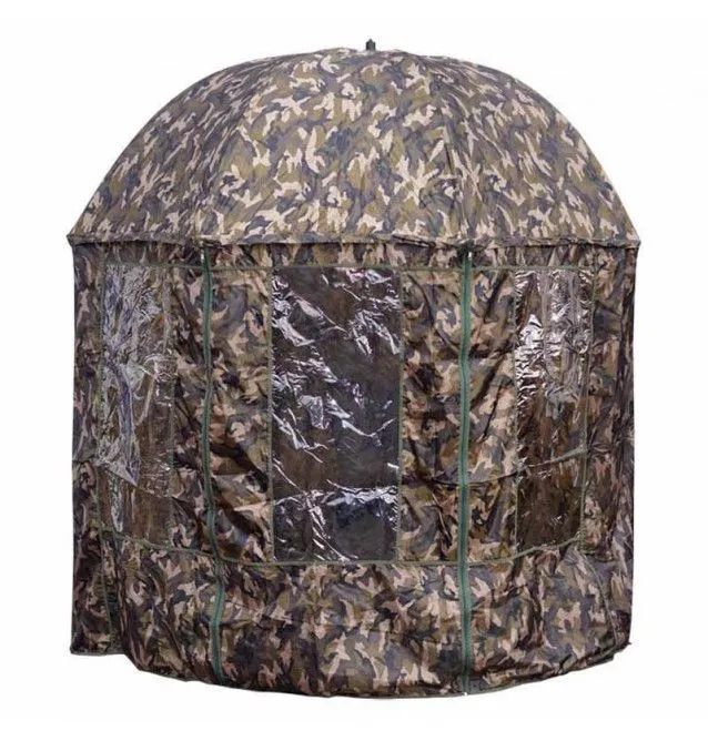 York Camo Schirm mit Seitenwänden 3 Fenster komplett verschließbar Camoflage Brolly-Schirme & Zelte-JJ-Fishing