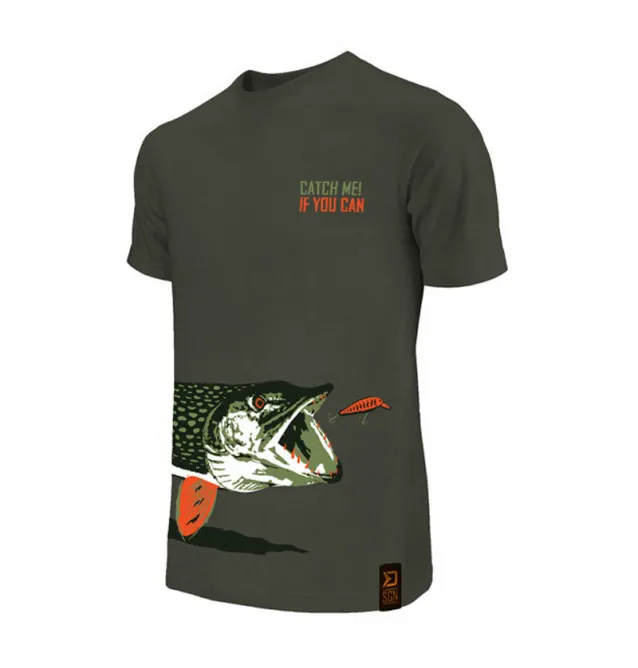 Delphin T-Shirt Catch me! Pike Größe S Predator Hecht-Hoodie, Shirts, Jacken & Co-JJ-Fishing