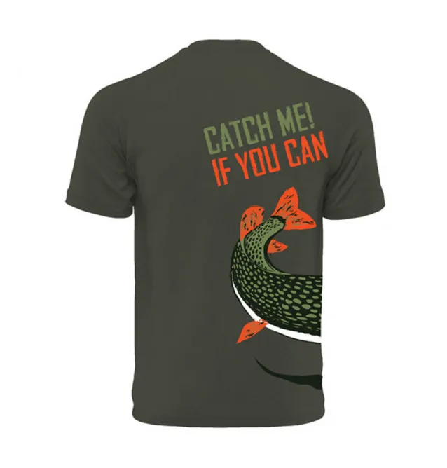 Delphin T-Shirt Catch me! Pike Größe XL Predator Hecht-Hoodie, Shirts, Jacken & Co-JJ-Fishing