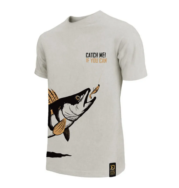 Delphin T-Shirt Catch me! Zander Größe L Predator Edition 2022-Hoodie, Shirts, Jacken & Co-JJ-Fishing