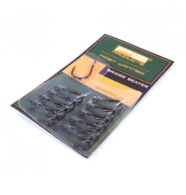 PB Products Bridge Beater Haken Barbed mit DBF-Beschichtung 10 Stück Größe 4 Angelhaken-Endtackle-JJ-Fishing