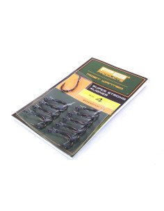 PB Products Super Strong Aligner Haken Barbed mit DBF-Beschichtung 10 Stück Größe 4 Angelhaken-Endtackle-JJ-Fishing