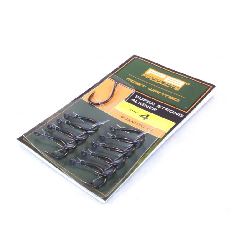 PB Products Super Strong Aligner Haken Barbed mit DBF-Beschichtung 10 Stück Größe 6 Angelhaken-Endtackle-JJ-Fishing