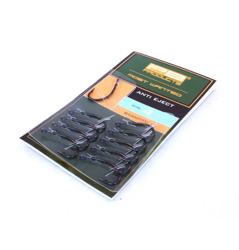 PB Products Anti Eject Haken Barbed mit DBF-Beschichtung 10 Stück Größe 4 Angelhaken-Vorfachmaterial & Montage-Zubehör-JJ-Fis...