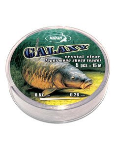 Katran Galaxy Taper Mono Shock Leader 0,26-0,57mm Crystal Clear 5 Stück 15m Konische Schlagschnur-Endtackle-JJ-Fishing