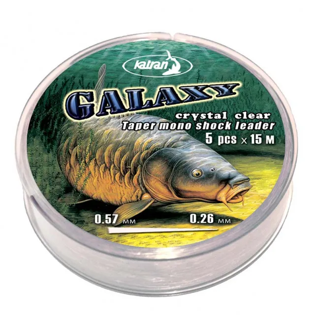 Katran Galaxy Taper Mono Shock Leader 0,26-0,57mm 5 Stück 15m Konische Schlagschnur-Endtackle-JJ-Fishing