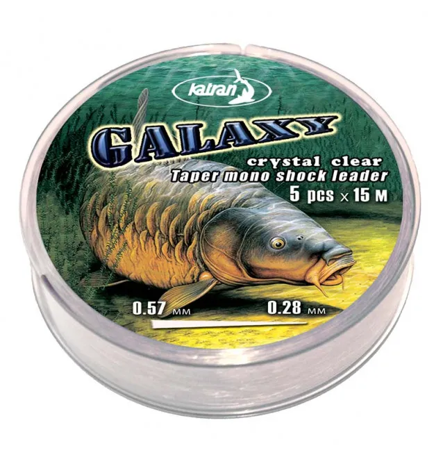 Katran Galaxy Taper Mono Shock Leader 0,28-0,57mm 5 Stück 15m Konische Schlagschnur-Endtackle-JJ-Fishing