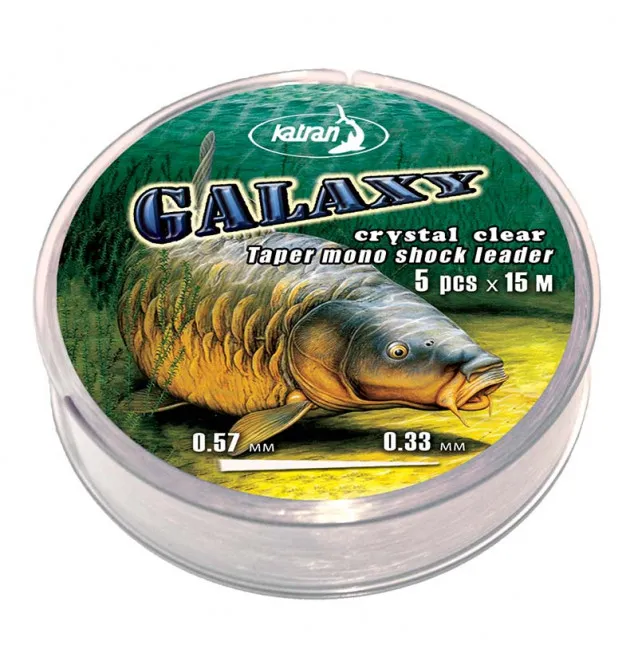Katran Galaxy Taper Mono Shock Leader 0,33-0,57mm 5 Stück 15m Konische Schlagschnur-Endtackle-JJ-Fishing