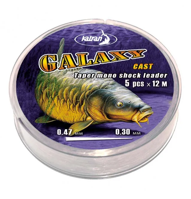 Katran Galaxy Cast Taper Mono Shock Leader 0,30-0,47mm 5 Stück 12m Konische Schlagschnur-Endtackle-JJ-Fishing