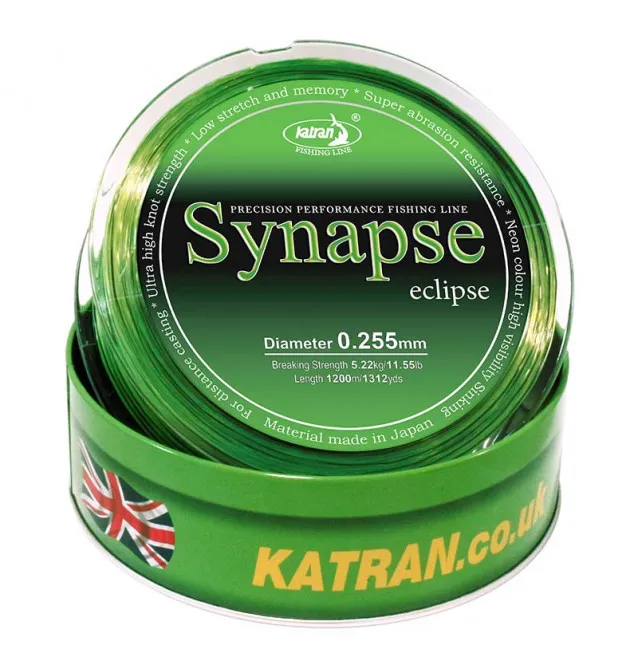 Katran Synapse Eclipse 0,255mm 5,22kg 1200m sinkende Fishing Line Angelschnur Neon + Black Edition-Schnüre-JJ-Fishing