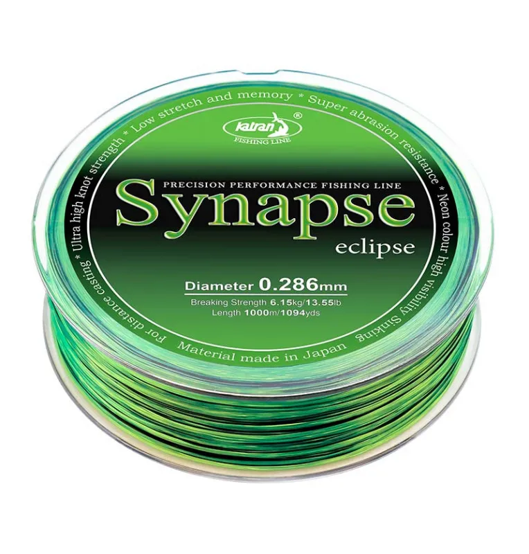 Katran Synapse Eclipse 0,286mm 6,15kg 1000m sinkende Fishing Line Angelschnur Neon + Black Edition-Cords-JJ-Fishing
