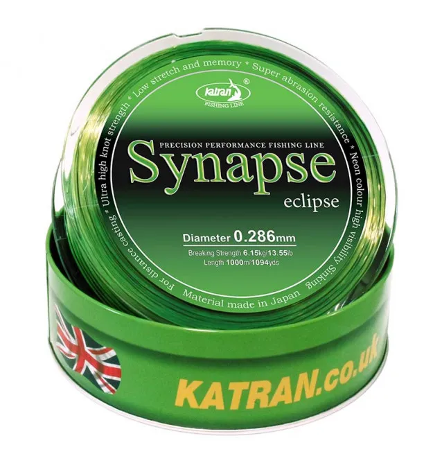 Katran Synapse Eclipse 0,286mm 6,15kg 1000m sinkende Fishing Line Angelschnur Neon + Black Edition-Schnüre-JJ-Fishing