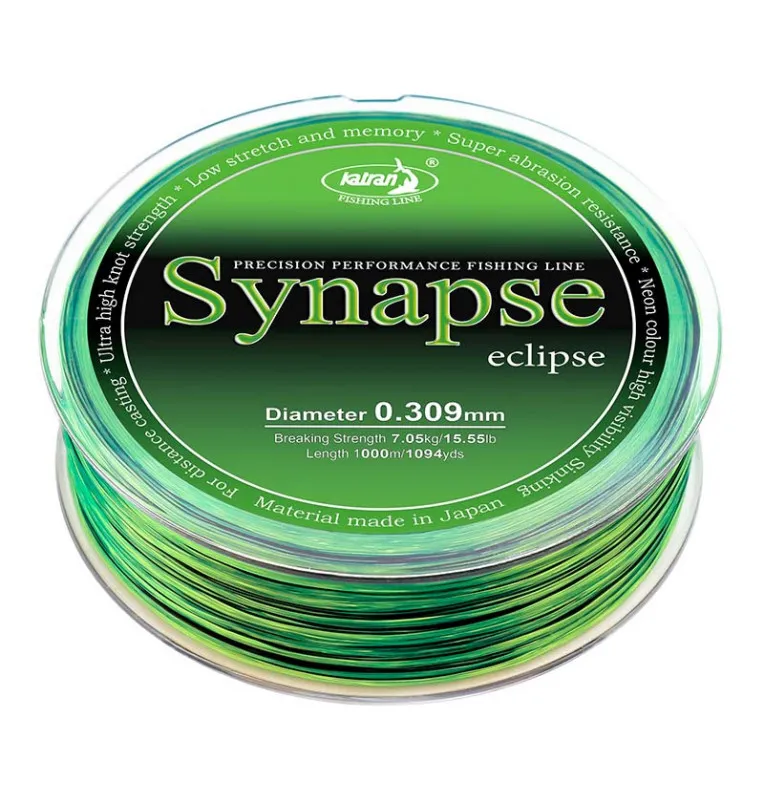Katran Synapse Eclipse 0,309mm 7,05kg 1000m sinkende Fishing Line Angelschnur Neon + Black Edition-Schnüre-JJ-Fishing