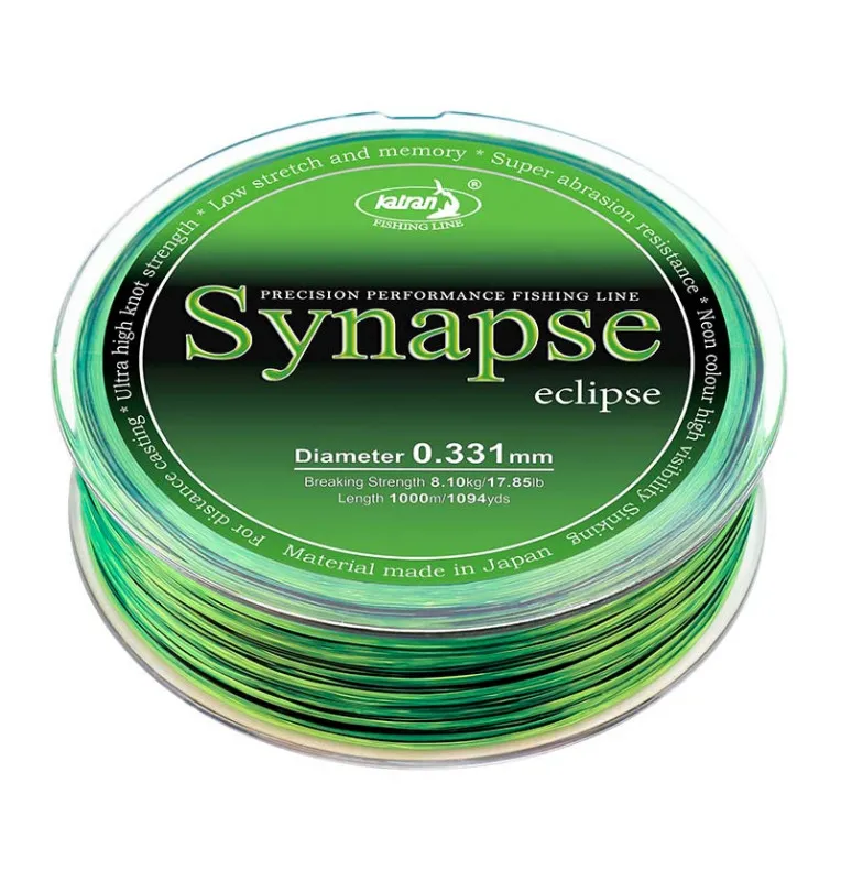 Katran Synapse Eclipse 0,331mm 8,10kg 1000m sinkende Fishing Line Angelschnur Neon + Black Edition-Schnüre-JJ-Fishing